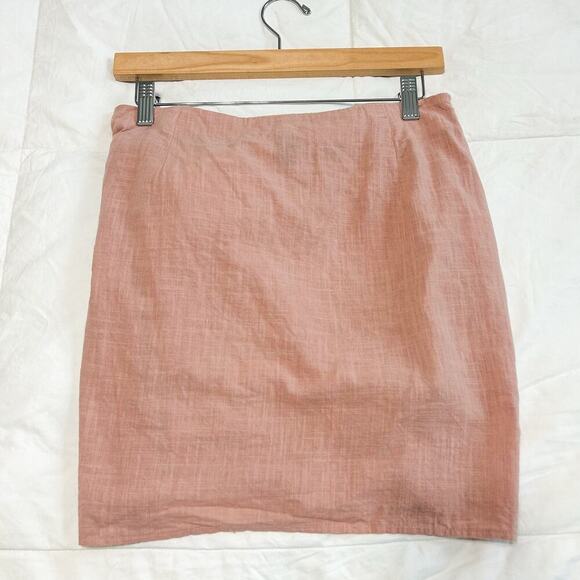 SHEIN Pink Wrap Side Tie Mini Skirt Tie Front 100% Cotton Women’s Size Medium - Picture 6 of 6